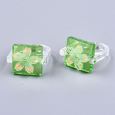 Transparent Resin Cuff Rings RJEW-T017-03A-1