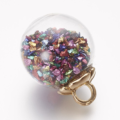 Glass Ball Pendants GLAA-P031-01-1