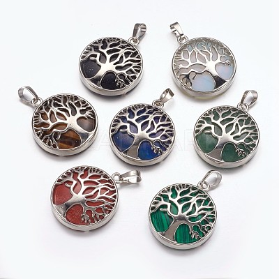 Natural & Synthetic Mixed Stone Pendants G-E449-C-1
