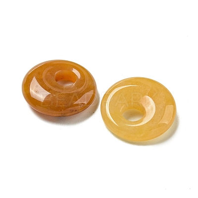 Natural Topaz Jade Donut/Pi Disc Charms X-G-G142-02C-1