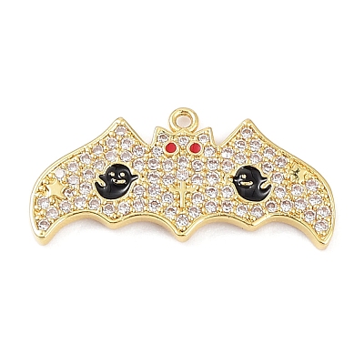Rack Plating Brass Cubic Zirconia Pendants KK-D031-09G-02-1