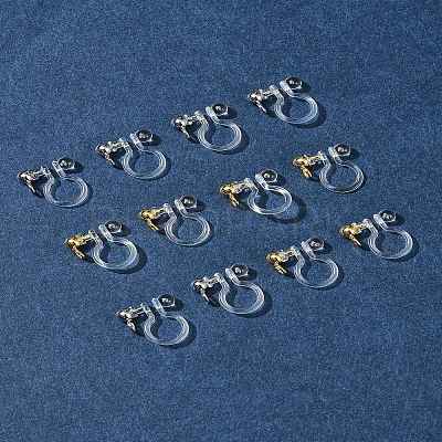12Pcs 2 Colors 304 Stainless Steel and Plastic Clip-on Earring Findings KY-FS0001-28-1
