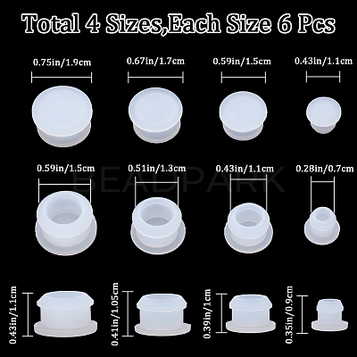 24Pcs 4 Style Silicone Bottle Seal Plug AJEW-GF0008-11C-1