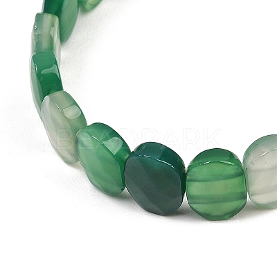 Dyed & Heated Natural Agate Oval Beaded Stretch Bracelet G-E010-01-22-1