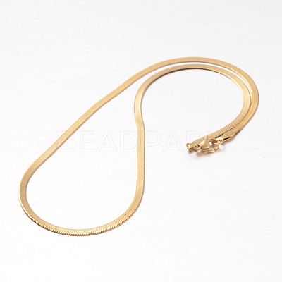 Ion Plating(IP) 304 Stainless Steel Snake Chain Necklaces NJEW-F195-01B-G-1