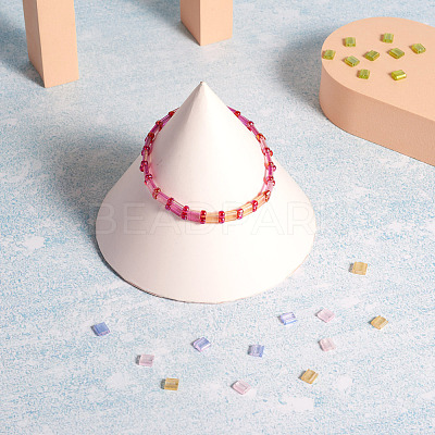 160Pcs 8 Colors 2-Hole Glass Seed Beads SEED-BT0001-01-1