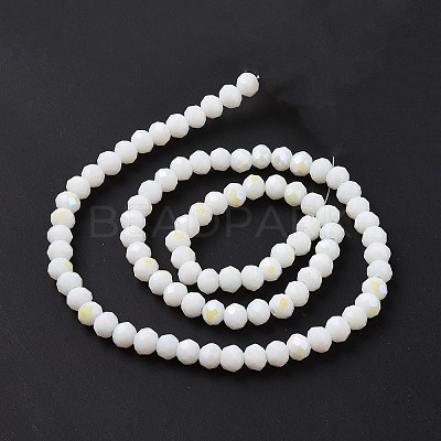 Electroplate Opaque Solid Color Glass Beads Strands EGLA-A044-P4mm-L01-1