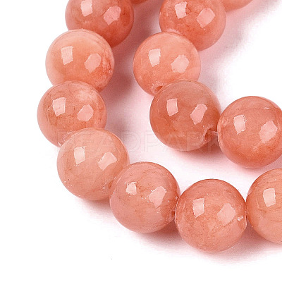 Natural Dyed Yellow Jade Gemstone Bead Strands X-G-R271-10mm-Y31-1