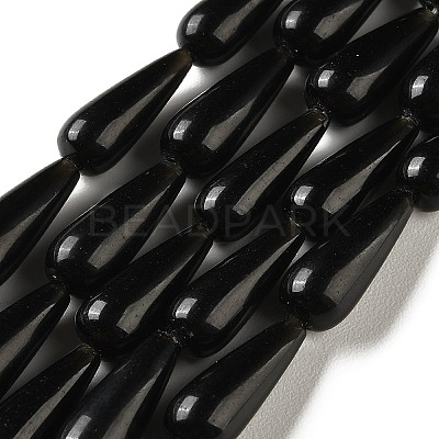 Natural Obsidian Beads Strands G-B192-A02-01-1