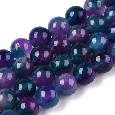 Dyed Natural White Jade Beads Strands G-T138-10mm-210-20-1