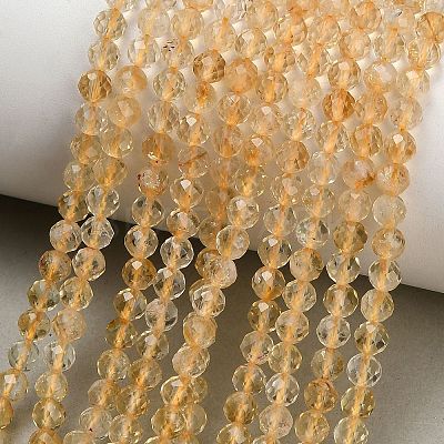 Heated Natural Citrine Beads Strands GG-CBA77FB-B10-4mm-1
