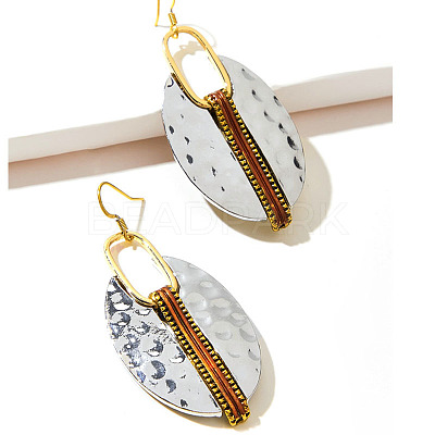 Oval Alloy Dangle Earrings FS-WG1DD9E-01-1