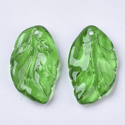 Transparent Spray Painted Glass Pendants X-GLAA-T013-02-C05-1
