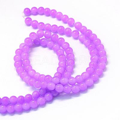Baking Paint Imitation Jade Glass Round Bead Strands DGLA-Q021-6mm-44-1