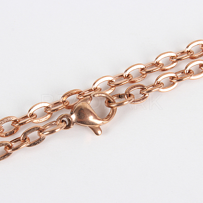 304 Stainless Steel Cable Chain for Necklace Making STAS-P045-03RG-1