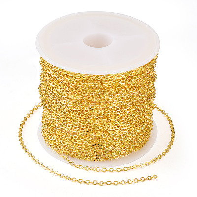 Brass Coated Iron Flat Cable Chains CH-TAC0007-01G-1