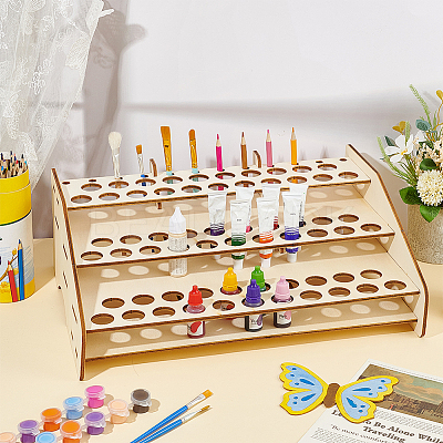 Detachable Wooden Paint Display Shelf AJEW-WH0518-74-1