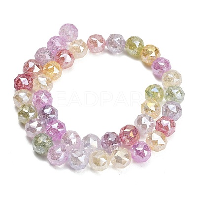 Transparent Crackle Glass Beads Strands GL-Z001-01-1