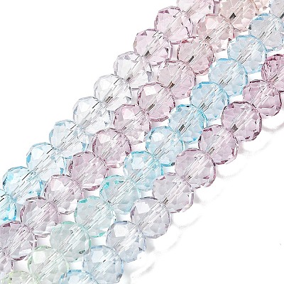 Transparent Painted Glass Beads Strands X1-DGLA-A034-T6mm-A15-1