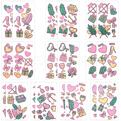 20 Sheets Luminous Water Proof Removable Temporary Tattoos Stickers AJEW-SP0002-81C-1
