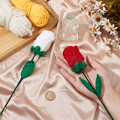 Flower Cotton with Iron Knitted Costume Ornament Accessories DIY-WH0570-09C-1