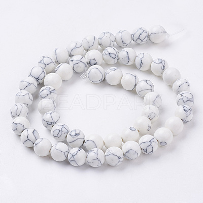 Synthetic Howlite Beads Strands X-G-E110-8mm-5-1