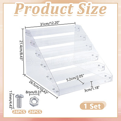 6-Tier Acrylic Nail Polish Bottle Organizer Display Riser Stands ODIS-WH0043-189A-1