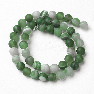 Natural Grade A Striped Agate/Banded Agate Beads Strands G-E478-08-6MM-1