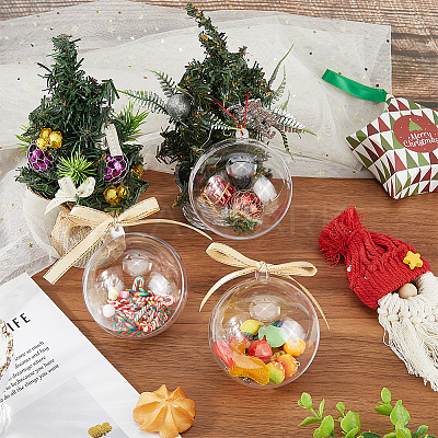 10Pcs Transparency Acrylic Christmas Balls Pendants DIY-CP0013-38B-1