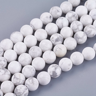 Natural Howlite Beads Strands G-I107-8mm-1