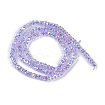 Electroplate Glass Beads Strands GLAA-Q105-03A-1