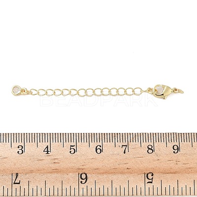 Brass Micro Pave Clear Cubic Zirconia Chain Extender KK-B148-10G-01-1
