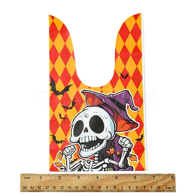 60Pcs 2 Styles Rabbit Shaped Halloween Candy Plastic Bags ABAG-FS0001-06-1