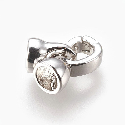 Brass Micro Pave Cubic Zirconia Fold Over Clasps KK-P164-05P-1