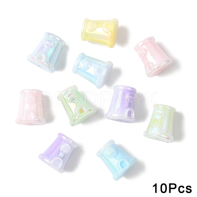 10Pcs UV Plating Acrylic Beads MACR-YW0004-57-1