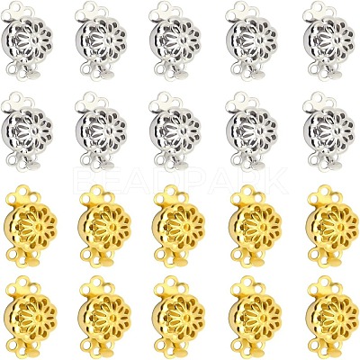 20Pcs 2 Colors Brass Box Clasps KK-CA0001-75-1