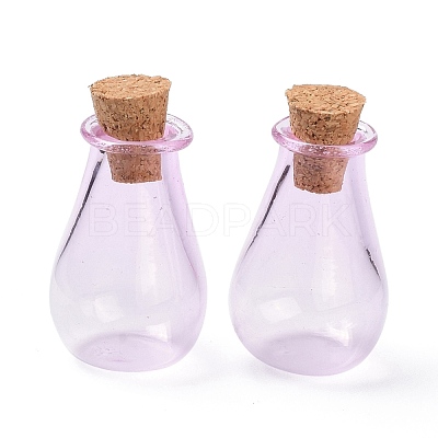 Glass Cork Bottles Ornament AJEW-O032-02D-1