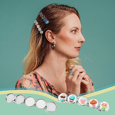 DIY Blank Dome Alligator Hair Clip Making Kit DIY-UN0001-12-1