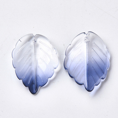 Two Tone Transparent Spray Painted Glass Pendants X-GLAA-S054-006D-01-1