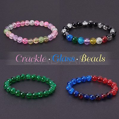 Spray Painted Crackle Glass Beads CCG-PH0002-01-6mm-1