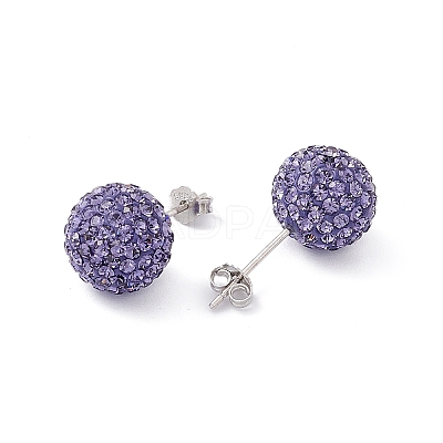 925 Sterling Silver Austrian Crystal Rhinestone Ear Stud Q286G221-1