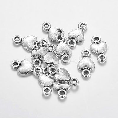 Tibetan Style Heart Links X-TIBE-23607-AS-RS-1