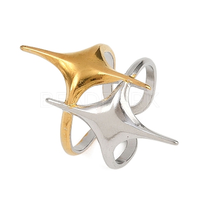 Adjustable 304 Stainless Steel Cuff Rings for Women LS-RJEW-B135-01GP-03-1