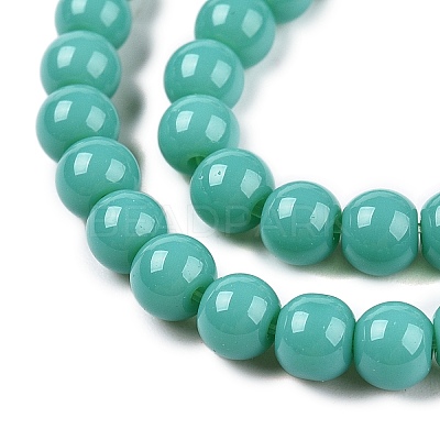 Opaque Solid Color Glass Beads Strands GLAA-T032-P8mm-12A-1