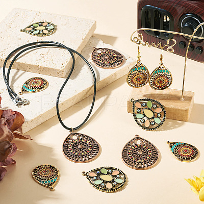 15Pcs 3 Styles Alloy Enamel Pendants ENAM-TA0003-69-1