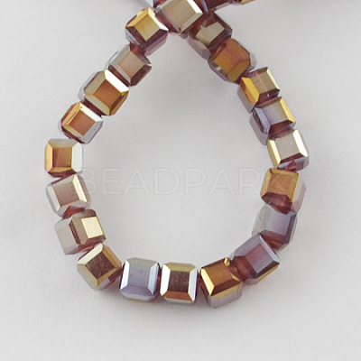 Electroplate Glass Beads Strands X-EGLA-R030-4x4mm-22-1