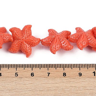 Synthetic Coral Dyed Carved Beads Strands CORA-K009-06C-02-1