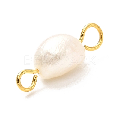 Natural Cultured Freshwater Pearl Beads Links Connectors PALLOY-JF00941-02-1