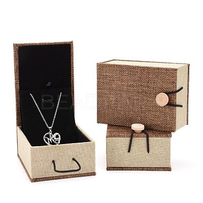 Rectangle Wooden Pendant Necklace Boxes OBOX-N013-03-1