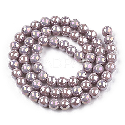 Electroplate Opaque Glass Beads Strands LS-GLAA-T032-P10mm-AB07-1